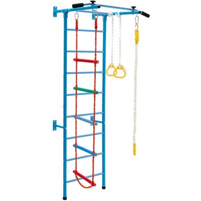 CostwayEspalier de Gymnastique Enfants Mur Escalade avec Barre de Traction Anneaux de Gym - Échelle en Tricot - Trapèze Bleu - Publicité CostwayEspalier de Gymnastique Enfants Mur Escalade avec Barre de Traction Anneaux de Gym - Échelle en Tricot - Trapèze Bleu - Publicité