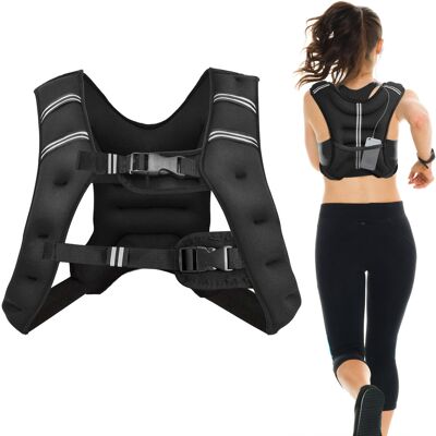 CostwayGilet Lesté de 8 kg avec Sangles Réglables, Poche en Maille Filet et Bandes Réfléchissantes Entrainement d Exercice Noir - Publicité CostwayGilet Lesté de 8 kg avec Sangles Réglables, Poche en Maille Filet et Bandes Réfléchissantes Entrainement d Exercice Noir - Publicité