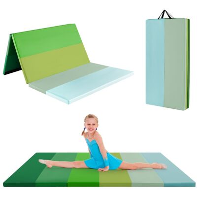 CostwayTapis de Gymnastique Pliable Epais à 3 Panneaux Matelas d'Entrainement Léger en Mousse et PU avec Poignées de Transport Vert - Publicité CostwayTapis de Gymnastique Pliable Epais à 3 Panneaux Matelas d'Entrainement Léger en Mousse et PU avec Poignées de Transport Vert - Publicité