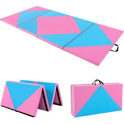 CostwayTapis de Gymnastique Pliable de 240cm en Cuir Pu Attaches Auto-agrippantes pour Étirements Yoga Arts Martiaux Aérobic Bleu+Rose - Publicité CostwayTapis de Gymnastique Pliable de 240cm en Cuir Pu Attaches Auto-agrippantes pour Étirements Yoga Arts Martiaux Aérobic Bleu+Rose - Publicité