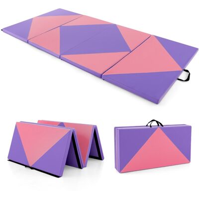 CostwayTapis de Gymnastique Pliable de 240 Cm en Cuir Pu Attaches Auto-agrippantes pour Étirements Yoga Arts Martiaux Aérobic pour Sport à Domicile Violet - Publicité CostwayTapis de Gymnastique Pliable de 240 Cm en Cuir Pu Attaches Auto-agrippantes pour Étirements Yoga Arts Martiaux Aérobic pour Sport à Domicile Violet - Publicité