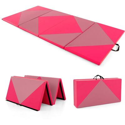 Costway 240 cm PU Leather Tapis de Gymnastique Pliable - 4 panneaux - Publicité Costway 240 cm PU Leather Tapis de Gymnastique Pliable - 4 panneaux - Publicité