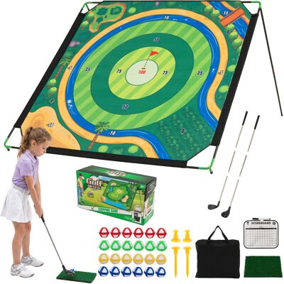 CostwayEnsemble de Jeu de Golf Mini Golf de Combat avec Tapis de Chipping à 7 Angles Ajustables 181cm 2 Clubs Réglables 24 Balles Adhésives Tableau - Publicité CostwayEnsemble de Jeu de Golf Mini Golf de Combat avec Tapis de Chipping à 7 Angles Ajustables 181cm 2 Clubs Réglables 24 Balles Adhésives Tableau - Publicité