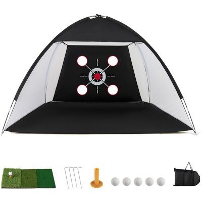 CostwayFilet de Golf 3x2M avec Cible Multiples Filet d'Entraînement de Golf avec Tapis de Frappe Balles Tee Piquets& Sac Transport - Publicité CostwayFilet de Golf 3x2M avec Cible Multiples Filet d'Entraînement de Golf avec Tapis de Frappe Balles Tee Piquets& Sac Transport - Publicité