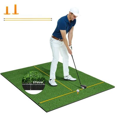 CostwayTapis de Frappe pour Entraînement de Golf avec Gazon Synthétique 2 Tees de golf 2 Bâtons d'Alignement Trous de Tee Pré-percés 152 x 117 cm - Publicité CostwayTapis de Frappe pour Entraînement de Golf avec Gazon Synthétique 2 Tees de golf 2 Bâtons d'Alignement Trous de Tee Pré-percés 152 x 117 cm - Publicité