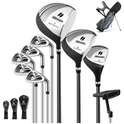 CostwayEnsemble de Clubs de Golf 9 Pièces pour Débutant avec Sac Trépied Conception Ergonomiqu en Métal Robuste Gris - Publicité CostwayEnsemble de Clubs de Golf 9 Pièces pour Débutant avec Sac Trépied Conception Ergonomiqu en Métal Robuste Gris - Publicité