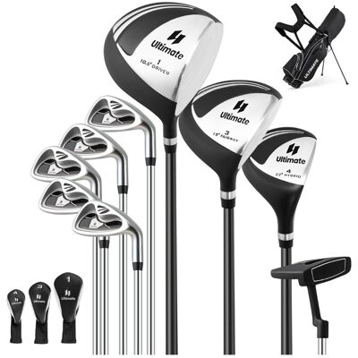 CostwayEnsemble de Clubs de Golf 9 Pièces pour Débutant avec Sac Trépied Conception Ergonomiqu en Métal Robuste Noir - Publicité CostwayEnsemble de Clubs de Golf 9 Pièces pour Débutant avec Sac Trépied Conception Ergonomiqu en Métal Robuste Noir - Publicité