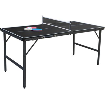 CostwayTable de Ping-Pong Pliable 152,5 x 76 cm Table de Tennis Portable avec Filet 2 Raquettes & Balles Pré-Assemblée Jeu Familial Noir - Publicité CostwayTable de Ping-Pong Pliable 152,5 x 76 cm Table de Tennis Portable avec Filet 2 Raquettes & Balles Pré-Assemblée Jeu Familial Noir - Publicité