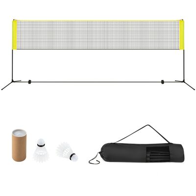 CostwayEnsemble de Filet et Raquettes de Badminton Réglable 2 Volants Repose-pieds Coussinets de Serrage Sac de Transport 420*155*102cm Jaune - Publicité CostwayEnsemble de Filet et Raquettes de Badminton Réglable 2 Volants Repose-pieds Coussinets de Serrage Sac de Transport 420*155*102cm Jaune - Publicité