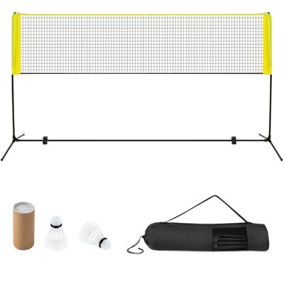 CostwayEnsemble de Filet et Raquettes de Badminton Réglable 2 Volants Repose-pieds Coussinets de Serrage Sac de Transport 310*155M*102cm Jaune - Publicité CostwayEnsemble de Filet et Raquettes de Badminton Réglable 2 Volants Repose-pieds Coussinets de Serrage Sac de Transport 310*155M*102cm Jaune - Publicité
