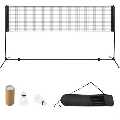 CostwayEnsemble de Filet et Raquettes de Badminton Réglable 2 Volants Repose-pieds Coussinets de Serrage Sac de Transport 310*155M*102cm Noir - Publicité CostwayEnsemble de Filet et Raquettes de Badminton Réglable 2 Volants Repose-pieds Coussinets de Serrage Sac de Transport 310*155M*102cm Noir - Publicité