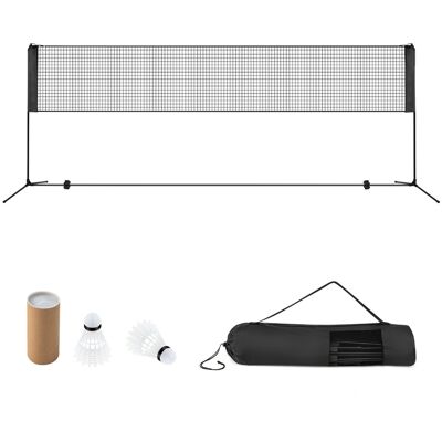 CostwayEnsemble de Filet et Raquettes de Badminton Réglable 2 Volants Repose-pieds Coussinets de Serrage Sac de Transport 420*155*102cm Noir - Publicité CostwayEnsemble de Filet et Raquettes de Badminton Réglable 2 Volants Repose-pieds Coussinets de Serrage Sac de Transport 420*155*102cm Noir - Publicité