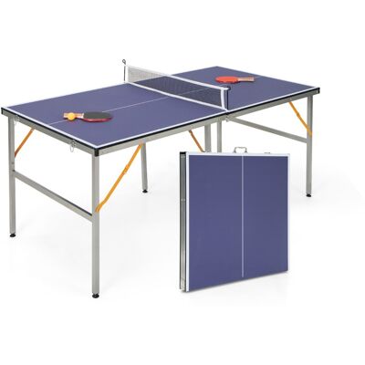 CostwayTable de Ping-Pong Pliable Peu Encombrante avec Filet Tennis de Table avec 2 Raquettes 3 Balle Pieds Réglables 180 x 90 x 76 cm - Publicité CostwayTable de Ping-Pong Pliable Peu Encombrante avec Filet Tennis de Table avec 2 Raquettes 3 Balle Pieds Réglables 180 x 90 x 76 cm - Publicité
