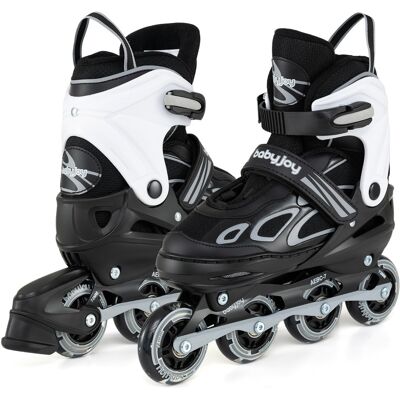 CostwayPatins à Roulettes en Ligne Réglables pour9-14 Ans Rollers à Lame Réglable en 4 Tailles avec Roues Lumineuses Patins à Roulettes Noir - Publicité CostwayPatins à Roulettes en Ligne Réglables pour9-14 Ans Rollers à Lame Réglable en 4 Tailles avec Roues Lumineuses Patins à Roulettes Noir - Publicité