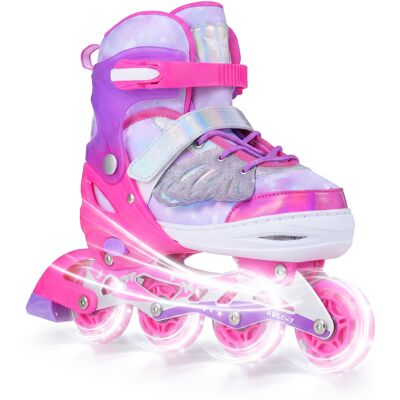 CostwayPatins à Roulettes en Ligne avec 4 Tailles Réglables Roues Lumineuses Plusieurs Options de Taille Rollers en Ligne pour 7-14 Ans Rose - Publicité CostwayPatins à Roulettes en Ligne avec 4 Tailles Réglables Roues Lumineuses Plusieurs Options de Taille Rollers en Ligne pour 7-14 Ans Rose - Publicité