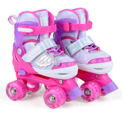 CostwayPatins a Roulettes Fille Rollers Enfant Garcon Ajustables sur 4 Tailles avec 4 Roues Lumineuses LED Motif Papillon Roller Rose - Publicité CostwayPatins a Roulettes Fille Rollers Enfant Garcon Ajustables sur 4 Tailles avec 4 Roues Lumineuses LED Motif Papillon Roller Rose - Publicité