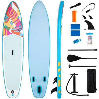 CostwayPaddle Gonflable Planche de Surf Stand Up avec Pagaie Réglable 3 Ailerons Pompe à Main & Sac Paddle Board Gonflable 336 x 77 x 16 cm Bleu - Publicité CostwayPaddle Gonflable Planche de Surf Stand Up avec Pagaie Réglable 3 Ailerons Pompe à Main & Sac Paddle Board Gonflable 336 x 77 x 16 cm Bleu - Publicité