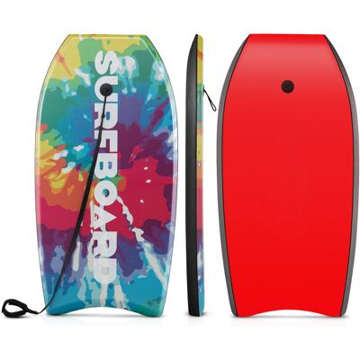 CostwayPlanche de Corps Légère 104 CM Boogie Board avec Noyau EPS Pont XPE Fond HDPE Queue en Croissant Double Canal et Longe pour Poignet - Publicité CostwayPlanche de Corps Légère 104 CM Boogie Board avec Noyau EPS Pont XPE Fond HDPE Queue en Croissant Double Canal et Longe pour Poignet - Publicité