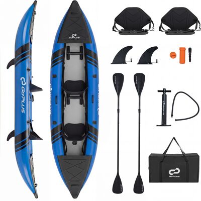 CostwaySet de Kayak Gonflable Canoë avec 2 Sièges Rembourrés et Repose-pieds Réglables Pagaie Sac de Transport 381 x 94 x 40 cm Charge 230 KG Bleu - Publicité CostwaySet de Kayak Gonflable Canoë avec 2 Sièges Rembourrés et Repose-pieds Réglables Pagaie Sac de Transport 381 x 94 x 40 cm Charge 230 KG Bleu - Publicité