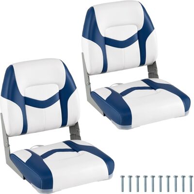 CostwaySiège de Bateau Pliante Lot de 2 à Dos Bas Siège de Pêche en Cuir PVC Imperméable avec Rembourrage en Éponge Épaisse Bleu - Publicité CostwaySiège de Bateau Pliante Lot de 2 à Dos Bas Siège de Pêche en Cuir PVC Imperméable avec Rembourrage en Éponge Épaisse Bleu - Publicité
