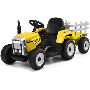 CostwayTracteur Electrique avec Remorque pour Enfants 3 Vitesses Lumières LED Fonctions Audio USB et Bluetooth Jaune - Publicité CostwayTracteur Electrique avec Remorque pour Enfants 3 Vitesses Lumières LED Fonctions Audio USB et Bluetooth Jaune - Publicité
