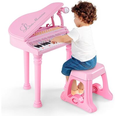 CostwayJouet Piano pour Enfants Clavier 31 Touches avec Tabouret Instrument de Musique Mini Piano à Queue avec Microphone Rose - Publicité CostwayJouet Piano pour Enfants Clavier 31 Touches avec Tabouret Instrument de Musique Mini Piano à Queue avec Microphone Rose - Publicité