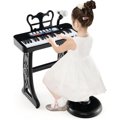 CostwayClavier de 37 Touches pour Enfants 3+ Ans Piano Jouet Musical Électronique avec Microphone Tabouret Pupitre de Musique Amovible Noir - Publicité CostwayClavier de 37 Touches pour Enfants 3+ Ans Piano Jouet Musical Électronique avec Microphone Tabouret Pupitre de Musique Amovible Noir - Publicité