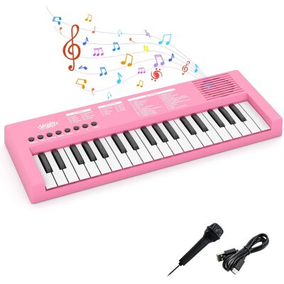 CostwayClavier de Piano pour Enfants Piano Électrique Portable à 37 Touches avec 8 Rythmes 8 Sons & 22 Démonstrations Instrument pour 3 Ans+ Rose - Publicité CostwayClavier de Piano pour Enfants Piano Électrique Portable à 37 Touches avec 8 Rythmes 8 Sons & 22 Démonstrations Instrument pour 3 Ans+ Rose - Publicité