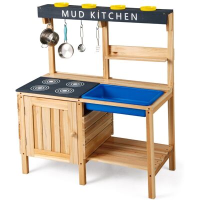 CostwayCuisine d'Extérieur en Bois avec Évier Amovible Accessoires Porte de Four 2 Étagères Porte-gobelets Crochets pour 3-8 Ans Naturel - Publicité CostwayCuisine d'Extérieur en Bois avec Évier Amovible Accessoires Porte de Four 2 Étagères Porte-gobelets Crochets pour 3-8 Ans Naturel - Publicité
