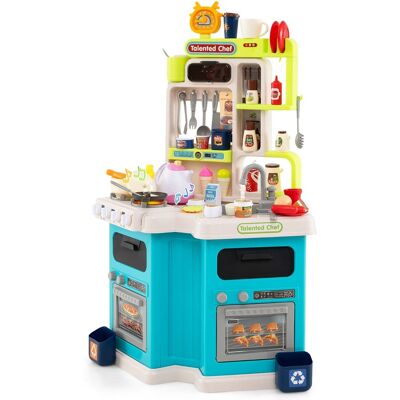 CostwayEnsemble de Cuisine pour Enfants Cuisine d'Angle avec Sons et Lumières Cuisinière à Vapeur Évier de Jeu et 75 Accessoires pour 3+ Ans Bleu - Publicité CostwayEnsemble de Cuisine pour Enfants Cuisine d'Angle avec Sons et Lumières Cuisinière à Vapeur Évier de Jeu et 75 Accessoires pour 3+ Ans Bleu - Publicité