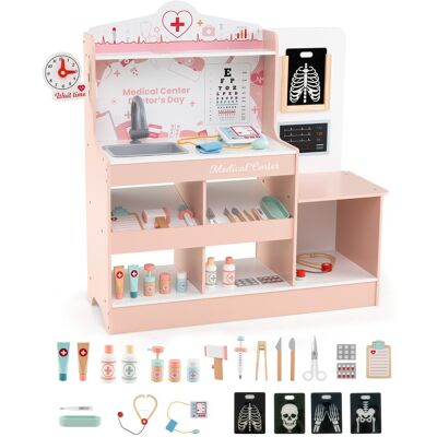 CostwayCoffret de Jeu de Médecin en Bois Centre Médical Moniteur ECG Zone d'Examen et 24 Accessoires pour Enfants de 3+ Ans Rose - Publicité CostwayCoffret de Jeu de Médecin en Bois Centre Médical Moniteur ECG Zone d'Examen et 24 Accessoires pour Enfants de 3+ Ans Rose - Publicité