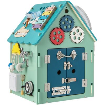 CostwayCube d'Activité en Bois avec Espace de Rangement Intérieur Maison de Jouet Educative pour Enfants de 3 Ans+ Bleu - Publicité CostwayCube d'Activité en Bois avec Espace de Rangement Intérieur Maison de Jouet Educative pour Enfants de 3 Ans+ Bleu - Publicité
