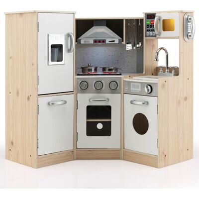 CostwayCuisine Enfants en Bois XXL Angle 105 x 49 x 85 cm ( L x l x H ) Cuisine Complet avec Four Lave Linge 3 An+ - Publicité CostwayCuisine Enfants en Bois XXL Angle 105 x 49 x 85 cm ( L x l x H ) Cuisine Complet avec Four Lave Linge 3 An+ - Publicité