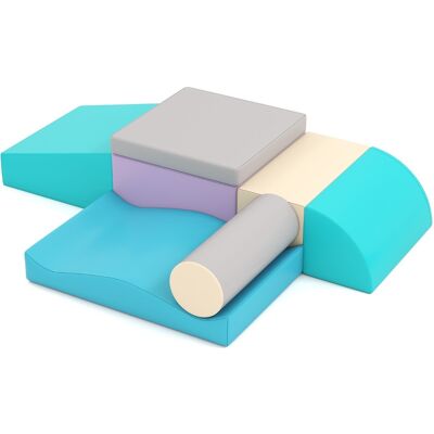 Costway7PCS Blocs de Construction en Mousse Housse en PU Modules de Motricité pour Enfants Jouets Éducatifs 18 Mois+ pour Ramper Bleu - Publicité Costway7PCS Blocs de Construction en Mousse Housse en PU Modules de Motricité pour Enfants Jouets Éducatifs 18 Mois+ pour Ramper Bleu - Publicité