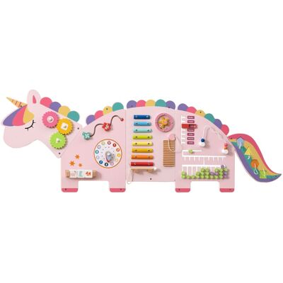 CostwayPanneaux Muraux d'Activité Licorne Busy Board pour Tout-Petits Tableau Sensoriel en Bois Montessori 11 en 1 pour l'Éducation Rose - Publicité CostwayPanneaux Muraux d'Activité Licorne Busy Board pour Tout-Petits Tableau Sensoriel en Bois Montessori 11 en 1 pour l'Éducation Rose - Publicité