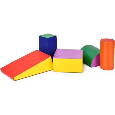 CostwayBlocs de Construction Xl 5 Pièces pour Enfants de 9-36 Mois Jouets Éducatifs en Mousse avec Housse Multicolore - Publicité CostwayBlocs de Construction Xl 5 Pièces pour Enfants de 9-36 Mois Jouets Éducatifs en Mousse avec Housse Multicolore - Publicité