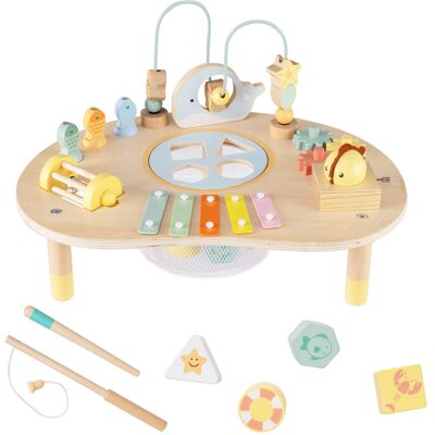 CostwayTable d'Activité pour Enfants Jouet Sensoriel Montessori Dès 12 Mois+ avec Labyrinthe à Perles Jeu de Pêche Xylophone Boîte à Musique - Publicité CostwayTable d'Activité pour Enfants Jouet Sensoriel Montessori Dès 12 Mois+ avec Labyrinthe à Perles Jeu de Pêche Xylophone Boîte à Musique - Publicité