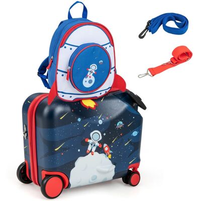 Costway18 Valise à Roulettes Enfants avec 12 Sac à Dos Bagages à Main pour Voyage avec Poignée Rétractable Modèle d'Abeille pour Enfants de 3 Ans+ Noir - Publicité Costway18 Valise à Roulettes Enfants avec 12 Sac à Dos Bagages à Main pour Voyage avec Poignée Rétractable Modèle d'Abeille pour Enfants de 3 Ans+ Noir - Publicité