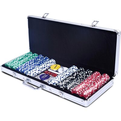 CostwayCoffret de Poker avec 500 jetons Mallette de Poker pour 2 à 4 Joueurs, Verrouillable, en aluminium, jeux de cartes, dés - Publicité CostwayCoffret de Poker avec 500 jetons Mallette de Poker pour 2 à 4 Joueurs, Verrouillable, en aluminium, jeux de cartes, dés - Publicité