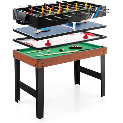Costway4 en 1 Baby-Foot avec 18 Joueurs & Billard & Hockey & Tennis de Table Table de Jeu Empilable avec Marqueur Manuel Jouets 125x97x83cm Naturel - Publicité Costway4 en 1 Baby-Foot avec 18 Joueurs & Billard & Hockey & Tennis de Table Table de Jeu Empilable avec Marqueur Manuel Jouets 125x97x83cm Naturel - Publicité