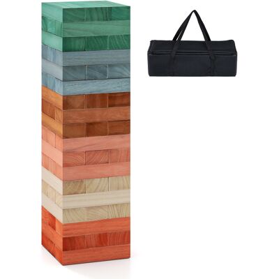 CostwayJeu de Société d'Empilage en Bois Coloré Tour de 54 Pièces Blocs de Construction avec Sac de Transport Jouets Éducatifs Montessori - Publicité CostwayJeu de Société d'Empilage en Bois Coloré Tour de 54 Pièces Blocs de Construction avec Sac de Transport Jouets Éducatifs Montessori - Publicité