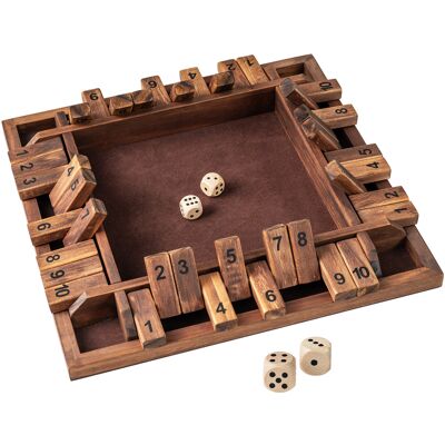CostwayShut The Box 4 Joueurs Jeu de Société Classique avec 2 Dés Table à 4 Faces Cadre en Pin Surface Velours Chiffres Sérigraphiés Marron - Publicité CostwayShut The Box 4 Joueurs Jeu de Société Classique avec 2 Dés Table à 4 Faces Cadre en Pin Surface Velours Chiffres Sérigraphiés Marron - Publicité