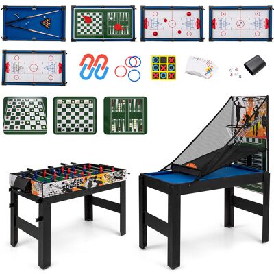 CostwayTable de Baby-Foot 14 en 1 avec Billard Hockey et Tennis Table Multijeux avec Marqueur Manuel et Pieds Réglables 104x57x140 cm Bleu - Publicité CostwayTable de Baby-Foot 14 en 1 avec Billard Hockey et Tennis Table Multijeux avec Marqueur Manuel et Pieds Réglables 104x57x140 cm Bleu - Publicité