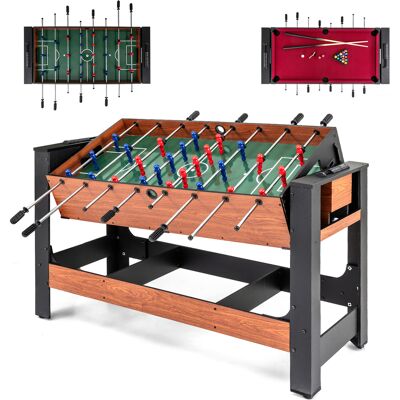 CostwayTable de Jeu Pivotante 2 en 1 Table Baby-Foot et Billard avec Pieds Queues Triangle Brosse Craies pour Enfants Adolescents et Adultes Marron - Publicité CostwayTable de Jeu Pivotante 2 en 1 Table Baby-Foot et Billard avec Pieds Queues Triangle Brosse Craies pour Enfants Adolescents et Adultes Marron - Publicité