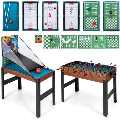 CostwayTable de Jeux 15 en 1 Combinée Kit Combiné de Basket et de Baby-foot Hockey Billard Ping-pong Bowling Jeu de Palets Échecs Dames Naturel - Publicité CostwayTable de Jeux 15 en 1 Combinée Kit Combiné de Basket et de Baby-foot Hockey Billard Ping-pong Bowling Jeu de Palets Échecs Dames Naturel - Publicité