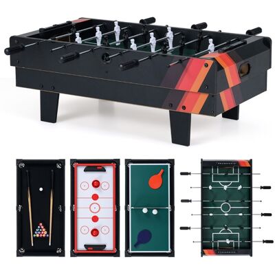 CostwayTable de Jeu Combo 4 en 1 Table de Baby-Foot Billard Ping-Pong Hockey Accessoires Complets Table de Jeux Multiples Noir - Publicité CostwayTable de Jeu Combo 4 en 1 Table de Baby-Foot Billard Ping-Pong Hockey Accessoires Complets Table de Jeux Multiples Noir - Publicité