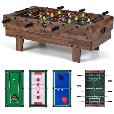 CostwayTable de Jeu Combo 4 en 1 Table de Baby-Foot Billard Ping-Pong Hockey Accessoires Complets Table de Jeux Multiples Naturel - Publicité CostwayTable de Jeu Combo 4 en 1 Table de Baby-Foot Billard Ping-Pong Hockey Accessoires Complets Table de Jeux Multiples Naturel - Publicité