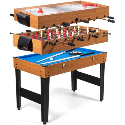 CostwayTable de Jeu Multifonctionnelle 3 en 1 Table de Jeu Combinée de 48 Pouces avec Baby-foot Billard Toboggan Hockey Poignée en Caoutchouc Brun - Publicité CostwayTable de Jeu Multifonctionnelle 3 en 1 Table de Jeu Combinée de 48 Pouces avec Baby-foot Billard Toboggan Hockey Poignée en Caoutchouc Brun - Publicité