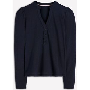 Boden Boden Blue Supersoft Open Neck Henley Top - Publicité Boden Boden Blue Supersoft Open Neck Henley Top - Publicité