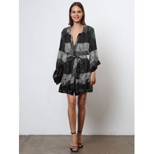 Religion Religion Tunique Shirt Robe avec manches Kimono en Fleuri Imprimé Bright Noir effet tie-dye EU 34 (UK 6) - Publicité Religion Religion Tunique Shirt Robe avec manches Kimono en Fleuri Imprimé Bright Noir effet tie-dye EU 34 (UK 6) - Publicité